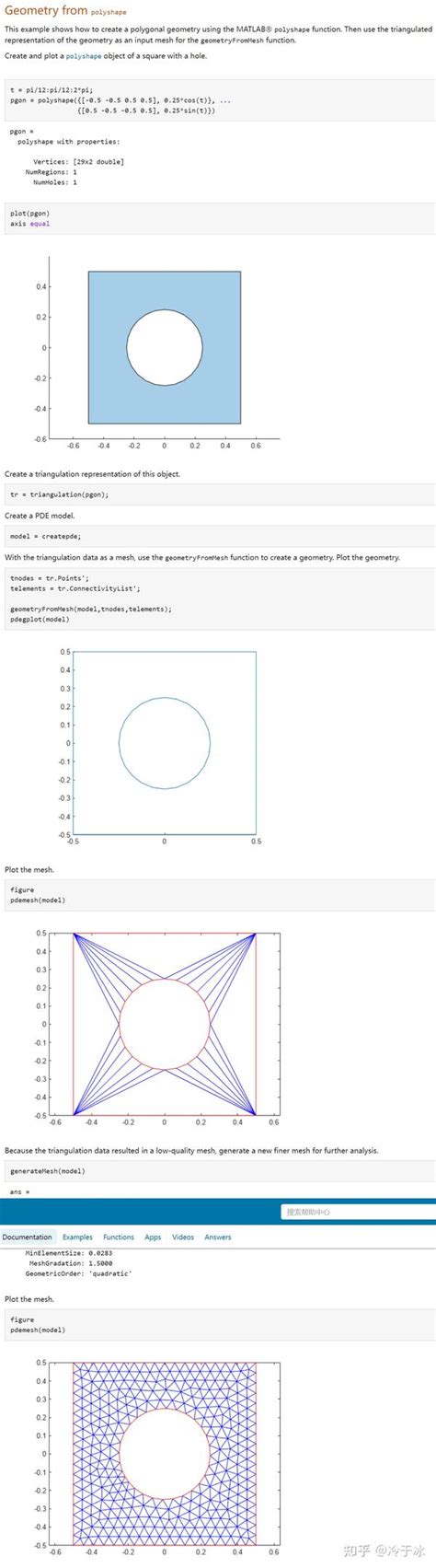 二维边界内部的三角网格生成 Matlab 知乎