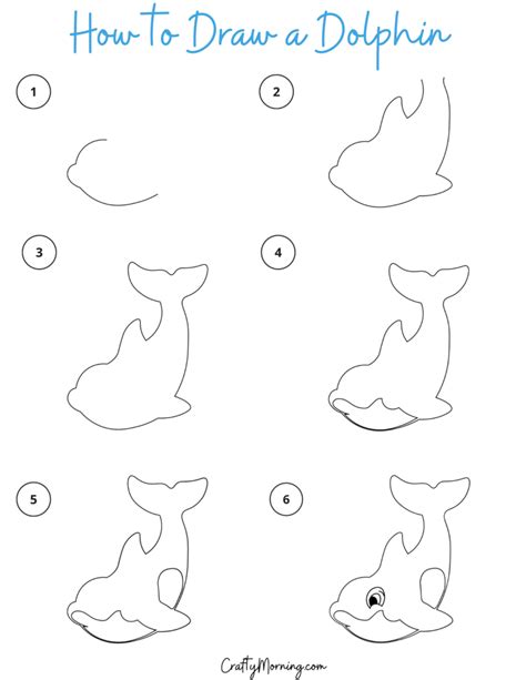 How to Draw a Dolphin Step by Step - Crafty Morning