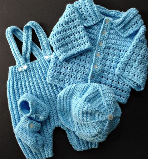 Baby Boy Crocheted Jacket Pants Hat And Booties Etsy Boy Crochet