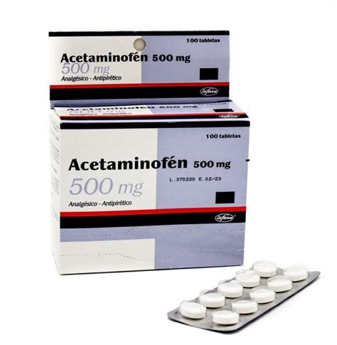 ACETAMINOFEN INFASA 500MG 100 TABLETA DISP Distribuidor De INFASA