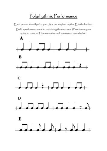 Polyrhythm Unit of Work | Teaching Resources