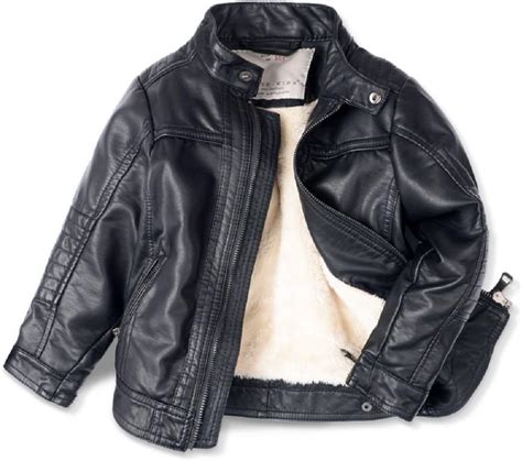 LJYH Chicos chaqueta de cuero nueva primavera niños cuello moto de