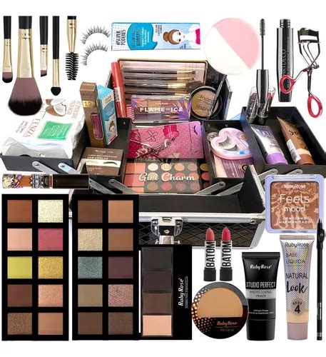 Maleta Maquiagem Completa Ruby Rose Kit Macrilan Pinceis P