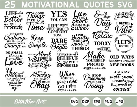 Svg Eps Motivational Quote Svg Silhouette Cut Files Svg Sayings Dxf