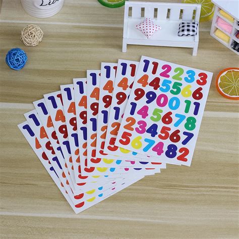 10 Sheets A Pack Number Stickers Labels for Scrapbooking Decoration Diary Planner Photo Albums ...