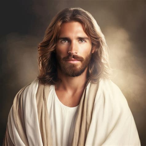 Premium Photo Portrait Of Jesus Christ In A White Robe