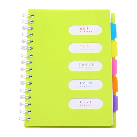 Swsusn 5 Subject Notebook Large Notebook With Dividers Notebooks For