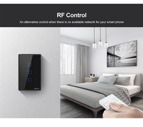 Interruptor De Pared Sonoff Boton Wifi Rf Negro Gostore