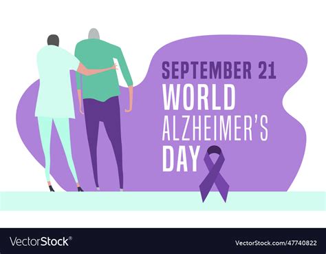 World Alzheimers Day September 21 Editable Vector Image