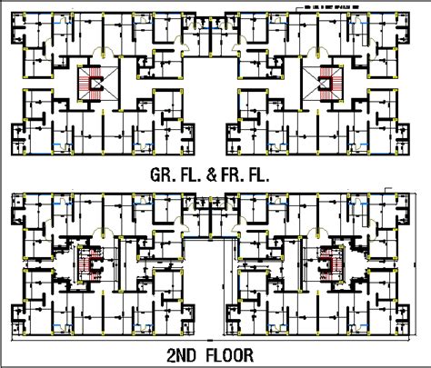 Apartment built up area plan dwg file - Cadbull