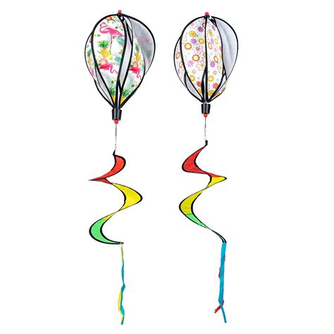 2pcs Spiral Hot Air Balloons Hot Air Balloon Windsock Garden Pinwheels