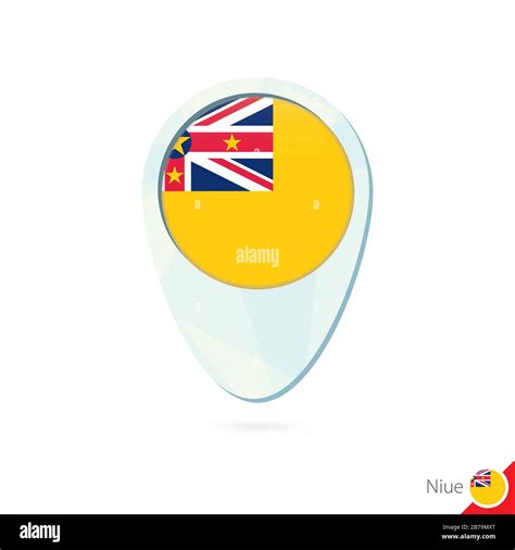 Niue Flag Location Map Pin Icon On White Background Vector