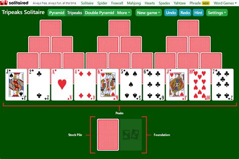 Tripeaks Solitaire - Play Online & 100% Free | Solitaired.com