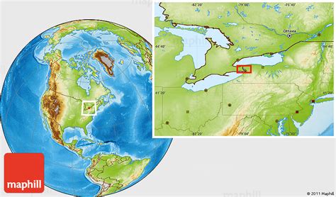 Physical Location Map of Niagara Falls