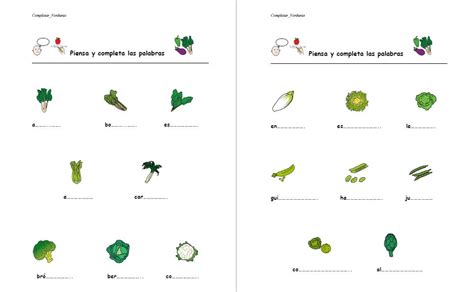 Lectoescritura Verduras Y Hortalizas Pictofacile