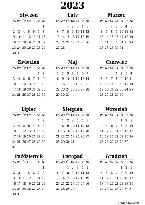 Kalendarze I Planery Do Druku Na A A Do Pdf I Png Calendar