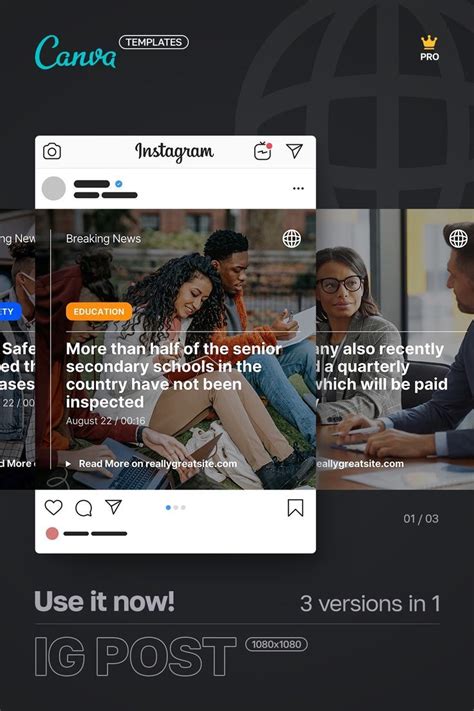 Photo Breaking News Article Canva Template Instagram Template