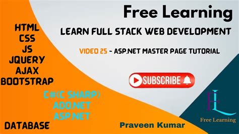 Asp Net Master Page Free Learning Youtube