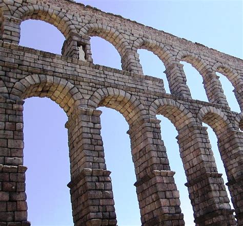 Segovia Ancient Roman Aqueduct Architectural Granite Stone Structure