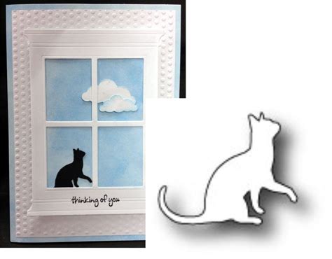 Curious Cat Die By Poppy Stamps 872 Diecut Kitty Kitten Cat Die Cut For Cards Poppystamps Art