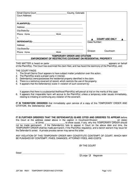 Form For Payment Plan For Small Claims Court Planforms Net