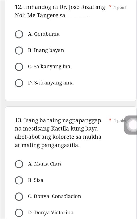 12 Inihandog Ni Dr Jose Rizal Ang 1 Point Studyx