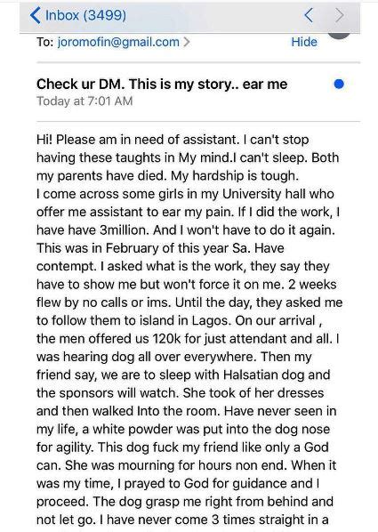 How I Slept With Dogs In Lagos For Money 26 Year Old Lady Reveals