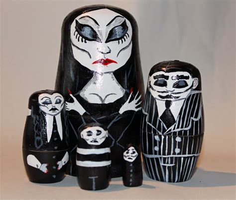 Addams Family Nesting dolls set hand painted