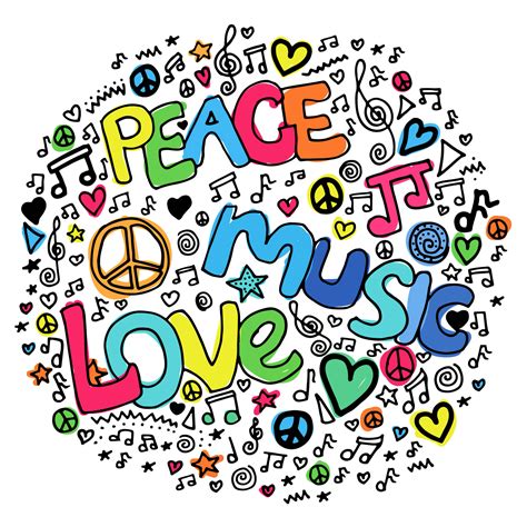 Peace Love Music Wallpaper