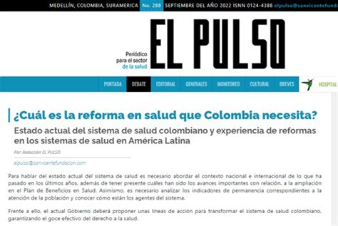 ¿cuál Es La Reforma En Salud Que Colombia Necesita Asmedas Antioquia