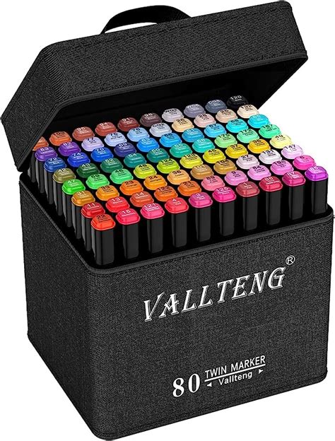 Vallteng Couleurs Marqueurs Permanents Marqueurs Feutre Alcool