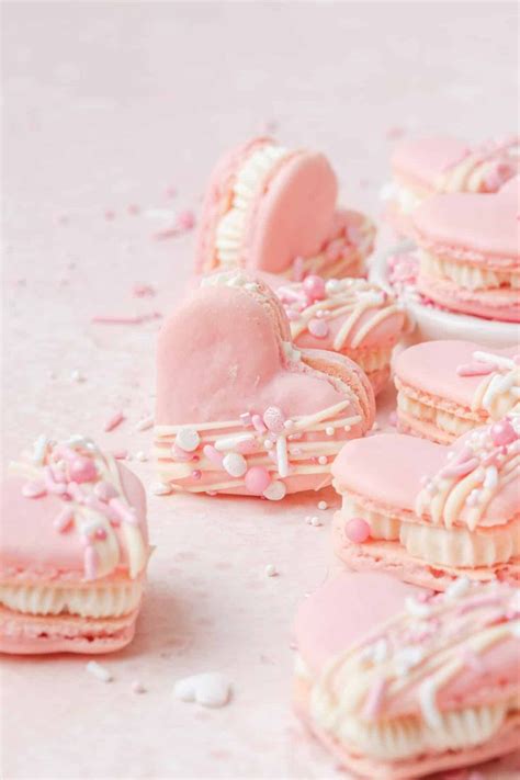 Heart Shaped Macarons Macarons Holiday Desserts Macaroon Recipes