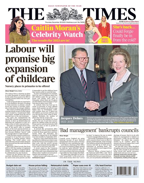 Times Front Page Th Of December Tomorrow S Papers Today