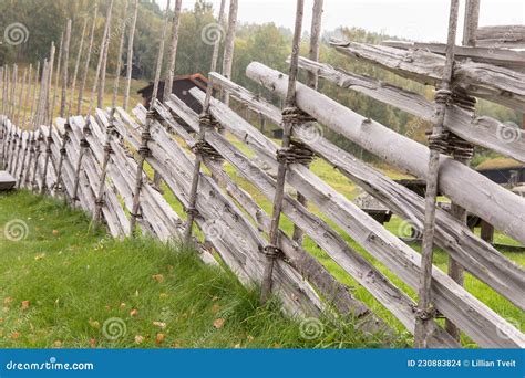 Traditional Hand Made Roundpole Fence in Uvdal, Norway Stock Photo ...