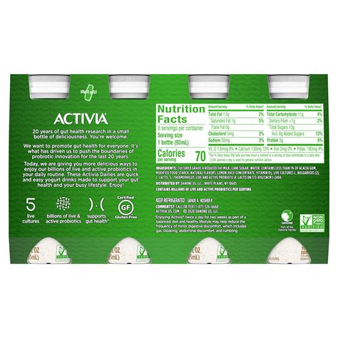 Activia Probiotic Dailies Vanilla Lowfat Probiotic Yogurt Drinks 31 Fl Oz 8 Count