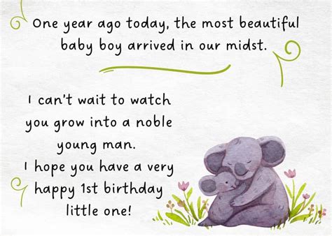 Charming First Birthday Quotes For Baby Boy Motivation For Mom