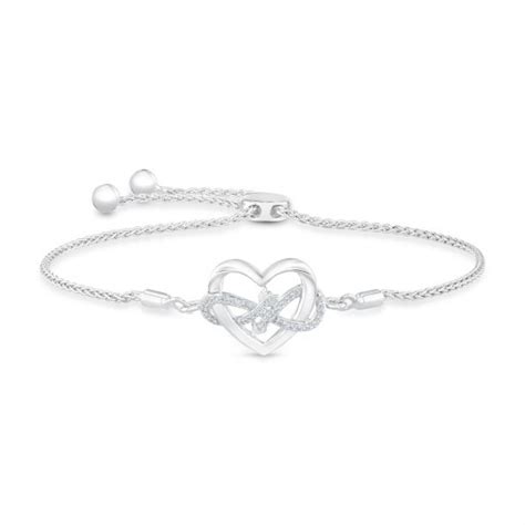 Hallmark Diamonds Heart And Infinity Bolo Bracelet 1 10ctw REEDS Jewelers