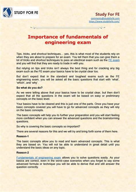 Importance Of Fundamentals Of Engineering Exam By Wasim Asghar Issuu