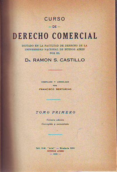 Curso De Derecho Comercial Tomos De Castillo Ramon S