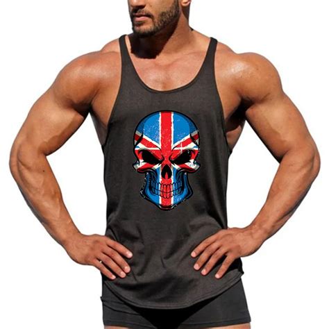 Skulls Gyms Clothes Men Muscle Stringer Tank Top Bodybuilding