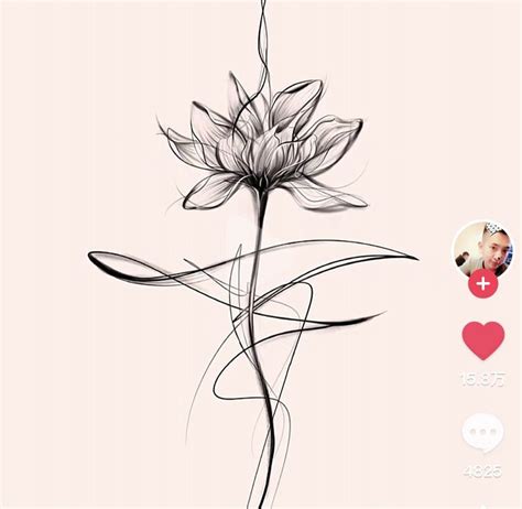 A Black And White Flower On A Pink Background With Two Hearts In The