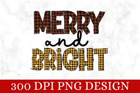 Merry And Bright Sublimation Png Design Graphic By Black Cat Studio