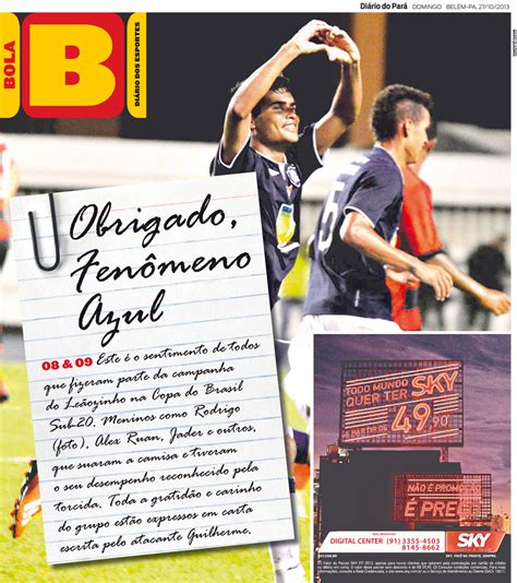 Capa do Bola edição de domingo 27 Blog do Gerson Nogueira