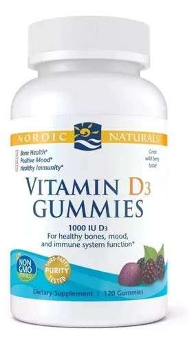 Vitamina D3 Nordic Naturals 1000 Iu 120 Gomitas Sabor Sin Sabor