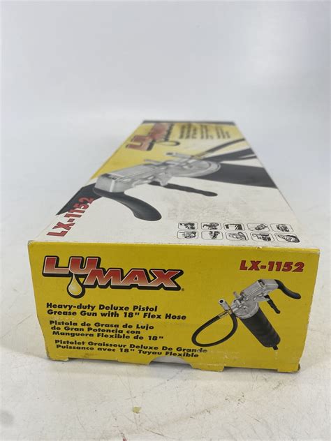 LUMAX LX 1152 Heavy Duty Deluxe Pistol Grease Gun With 18 Flex Hose