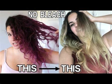 How To Remove Permanent Hair Dye WITHOUT BLEACH DIY Dark Purple To