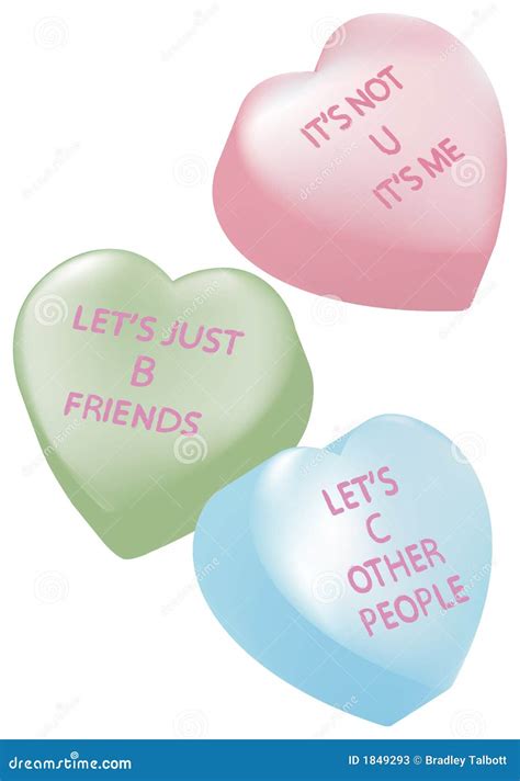 Candy Hearts With Breakup Messages Stock Photos - Image: 1849293