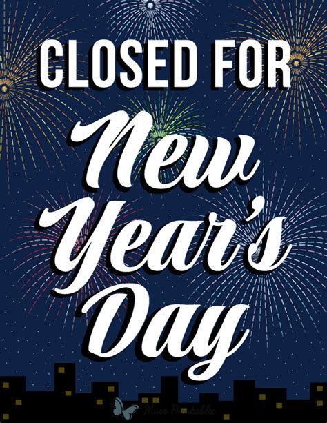 Closed For New Years Sign Get New Year Update