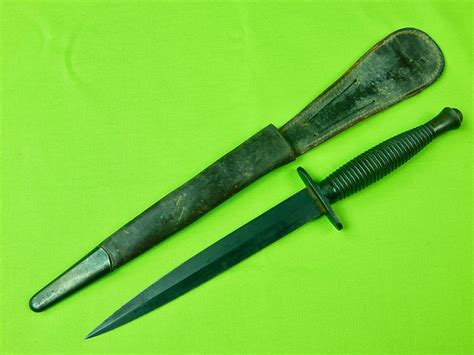 British English WW2 Fairbairn Sykes Commando Fighting Knife Green Hand ...