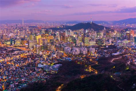 Skyline Da Cidade De Seoul A Melhor Vista De Coreia Do Sul Imagem De